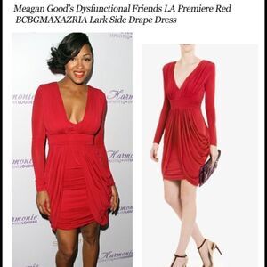 NWOT BCBGMaxAzria Raspberry Ruched Lark Dress